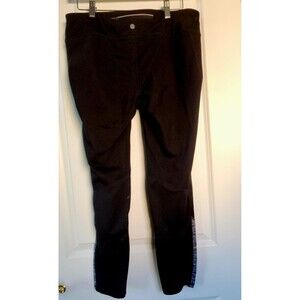 Tangerine Black Eyelet Side Pocket Crop Stretch Active Leggings Women’s Size L